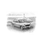 Triumph Herald 1360 Personalised Portrait in Black and White - RH5380BW